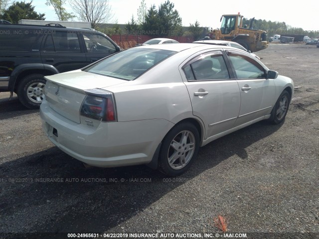 4A3AB76S15E037131 - 2005 MITSUBISHI GALANT GTS WHITE photo 4