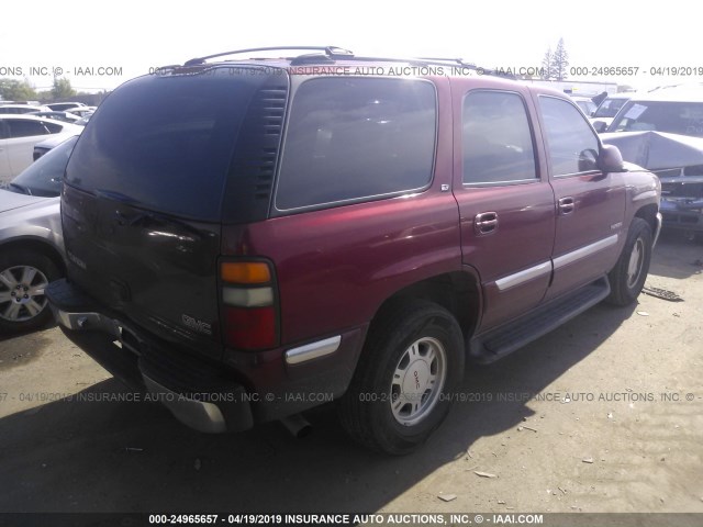 1GKEC13T92R146151 - 2002 GMC YUKON RED photo 4