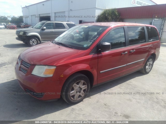 2D8HN44H28R751079 - 2008 DODGE GRAND CARAVAN SE RED photo 2