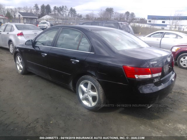 5NPEU46F86H034390 - 2006 HYUNDAI SONATA GLS/LX BLACK photo 3