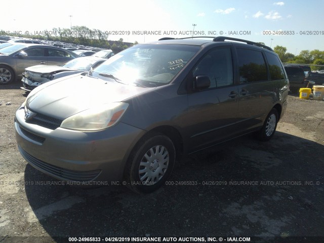 5TDZA23C25S227507 - 2005 TOYOTA SIENNA CE/LE SILVER photo 2