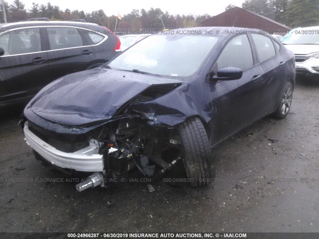 1C3CDFBA6DD326379 - 2013 DODGE DART SXT BLUE photo 2