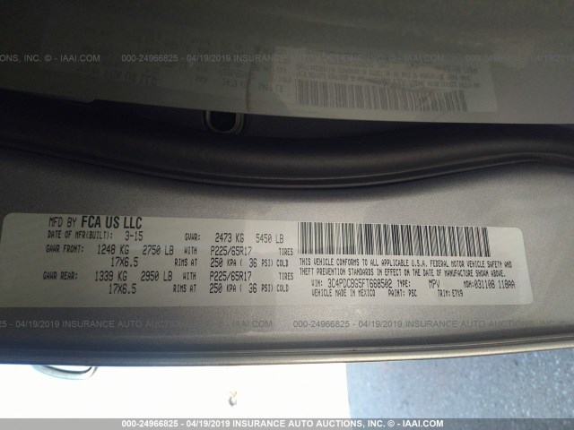 3C4PDCBG5FT668502 - 2015 DODGE JOURNEY SXT SILVER photo 9