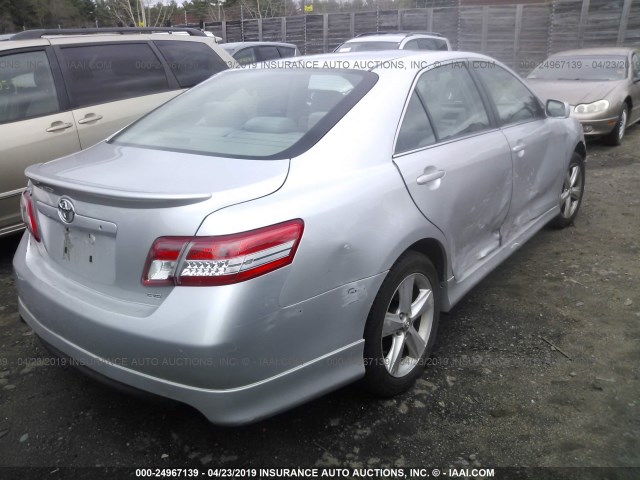 4T1BF3EK8BU144759 - 2011 TOYOTA CAMRY SE/LE/XLE SILVER photo 4