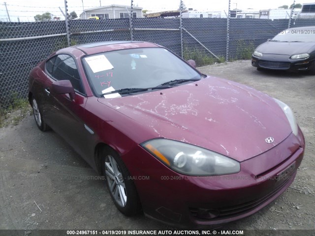 KMHHM66D37U238069 - 2007 HYUNDAI TIBURON GS RED photo 1