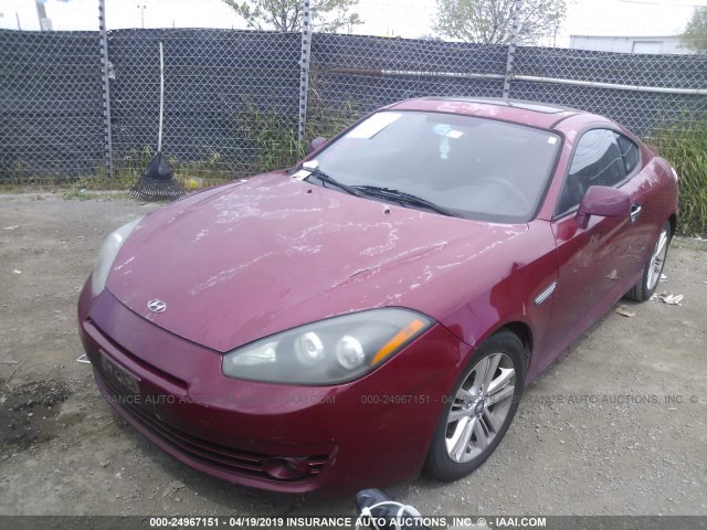 KMHHM66D37U238069 - 2007 HYUNDAI TIBURON GS RED photo 2