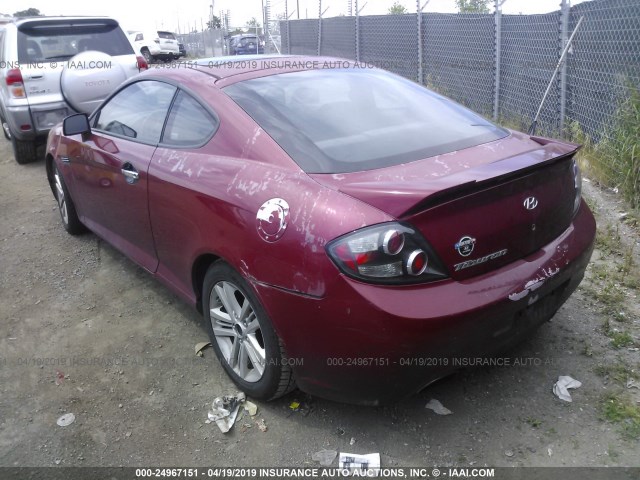 KMHHM66D37U238069 - 2007 HYUNDAI TIBURON GS RED photo 3