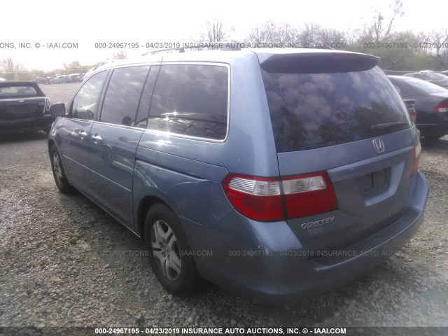 5FNRL38676B107968 - 2006 HONDA ODYSSEY EXL BLUE photo 3