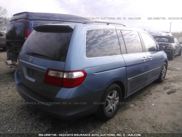 5FNRL38676B107968 - 2006 HONDA ODYSSEY EXL BLUE photo 4