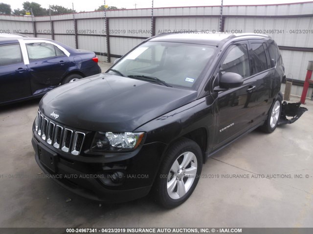 1C4NJCBA3GD641124 - 2016 JEEP COMPASS SPORT BLACK photo 2