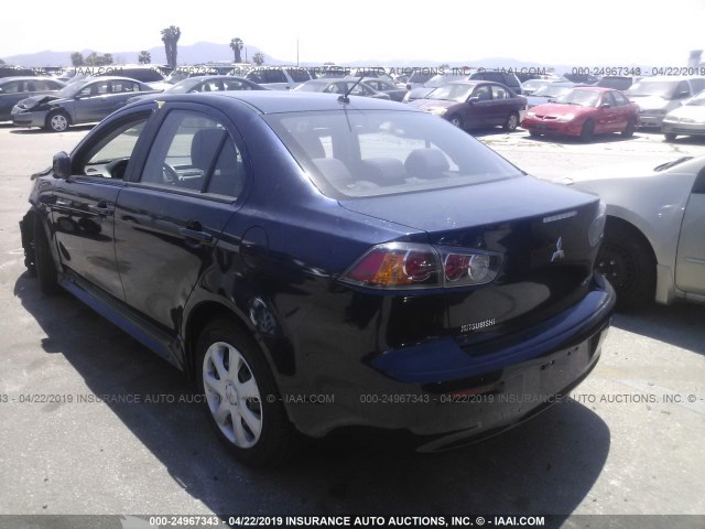 JA32U2FU4DU018419 - 2013 MITSUBISHI LANCER ES/ES SPORT BLUE photo 3