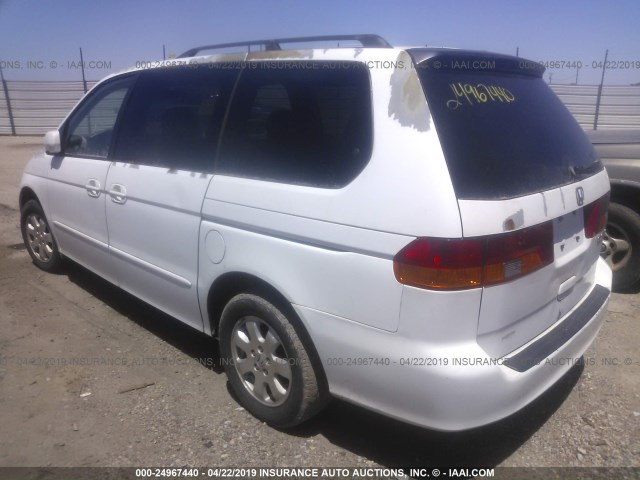 5FNRL18082B053932 - 2002 HONDA ODYSSEY EXL WHITE photo 3