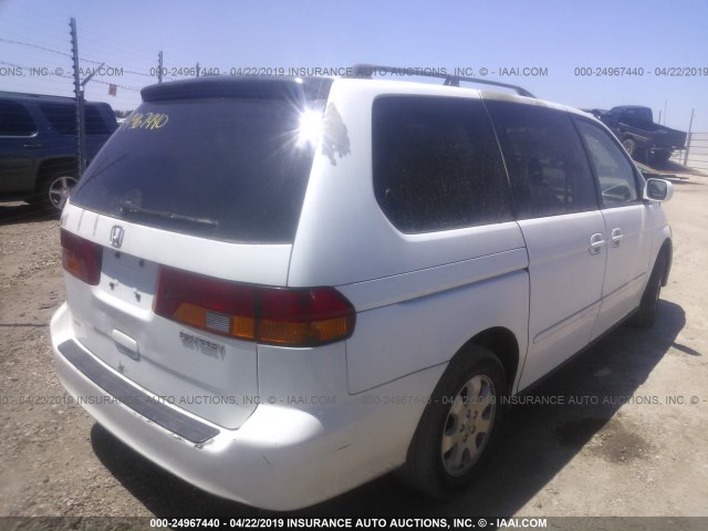 5FNRL18082B053932 - 2002 HONDA ODYSSEY EXL WHITE photo 4