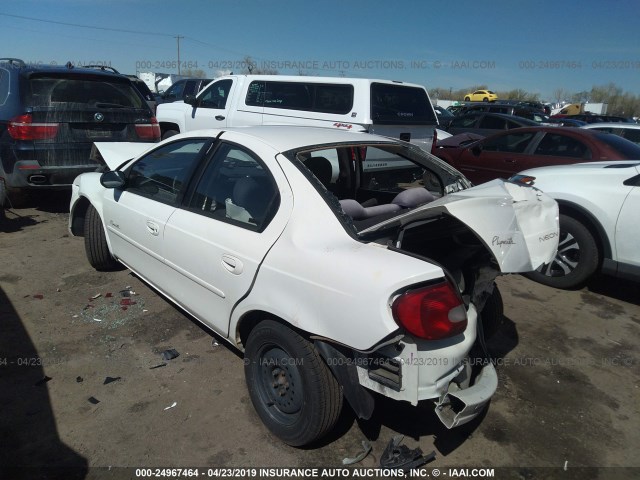 1P3ES46C21D127688 - 2001 PLYMOUTH NEON LX WHITE photo 3