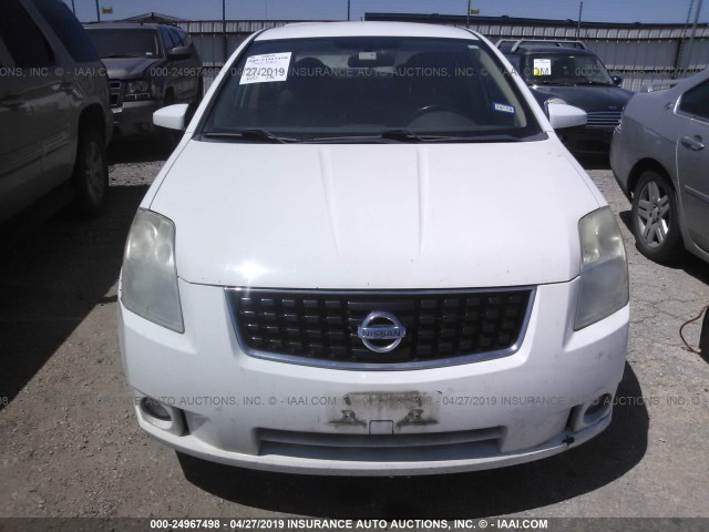 3N1AB61E78L672716 - 2008 NISSAN SENTRA 2.0/2.0S/2.0SL WHITE photo 6