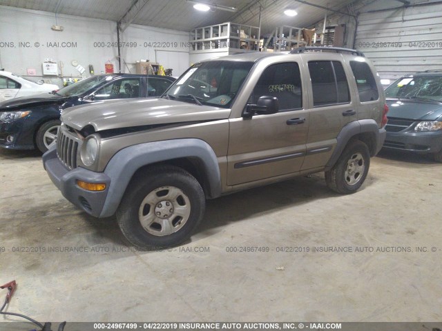 1J4GL48K53W710008 - 2003 JEEP LIBERTY SPORT/FREEDOM ოქროსფერი ფოტო 2