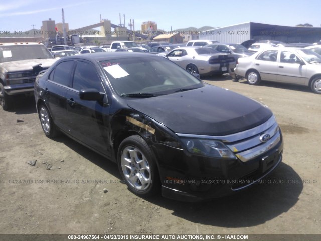 3FAHP0HA6BR235393 - 2011 FORD FUSION SE BLACK photo 1