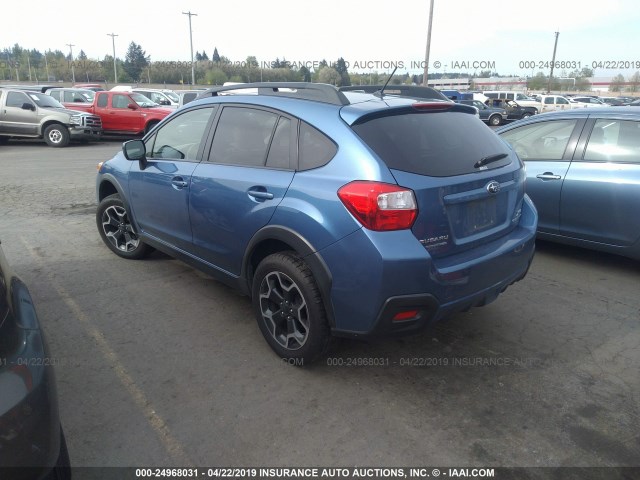 JF2GPACC5E8292101 - 2014 SUBARU XV CROSSTREK 2.0 PREMIUM BLUE photo 3