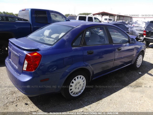 KL5JD52Z04K972649 - 2004 SUZUKI FORENZA S BLUE photo 4