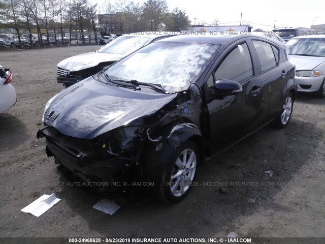 JTDKDTB31D1037743 - 2013 TOYOTA PRIUS C BLACK photo 2