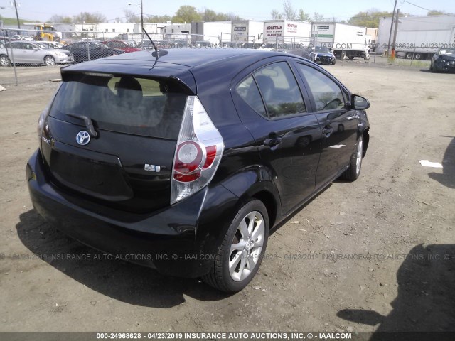 JTDKDTB31D1037743 - 2013 TOYOTA PRIUS C BLACK photo 4