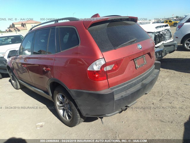 WBXPA93495WD07501 - 2005 BMW X3 3.0I RED photo 3