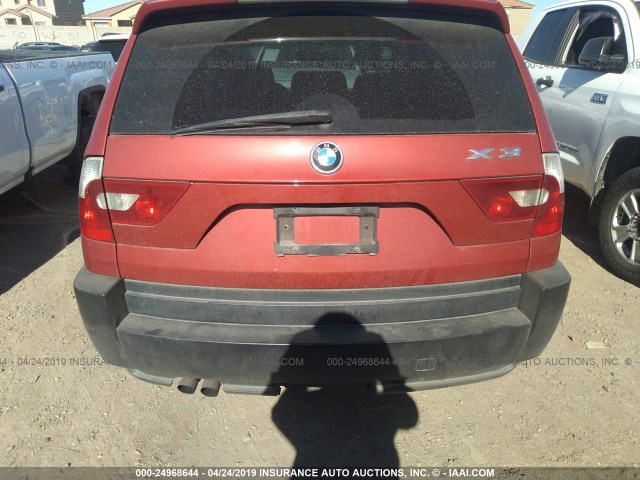 WBXPA93495WD07501 - 2005 BMW X3 3.0I RED photo 6