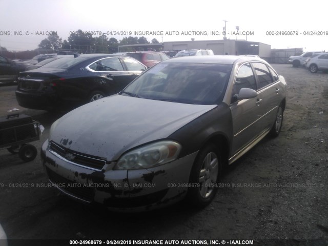 2G1WG5EK0B1162160 - 2011 CHEVROLET IMPALA LT GOLD photo 2