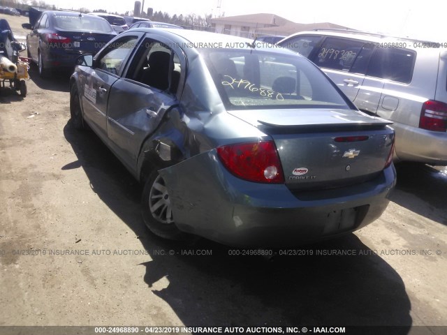 1G1AT58H297276020 - 2009 CHEVROLET COBALT LT BLUE photo 3