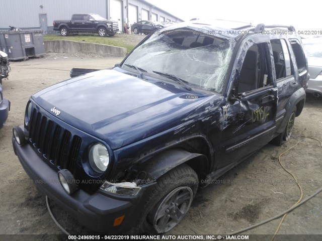 1J4GK38K35W527271 - 2005 JEEP LIBERTY RENEGADE BLUE photo 2