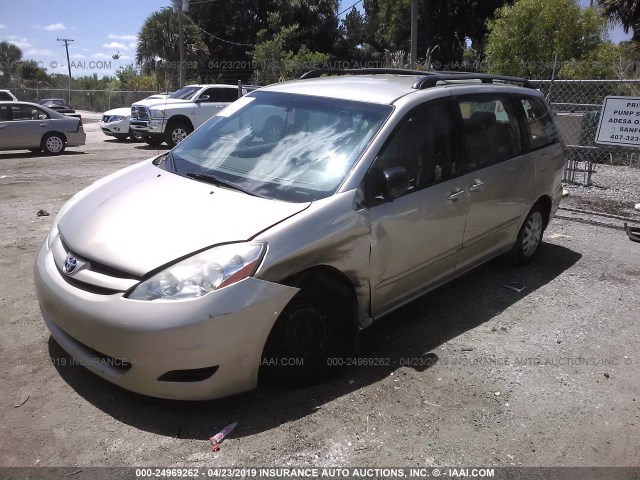 5TDZK23C09S256233 - 2009 TOYOTA SIENNA CE/LE GOLD photo 2