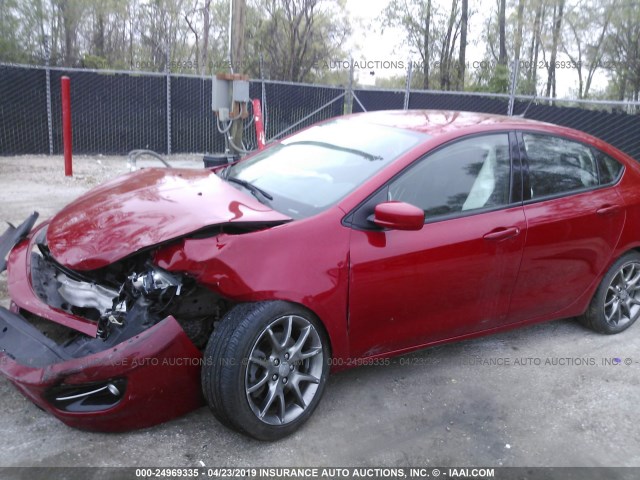 1C3CDFBB4ED692691 - 2014 DODGE DART SXT RED photo 2