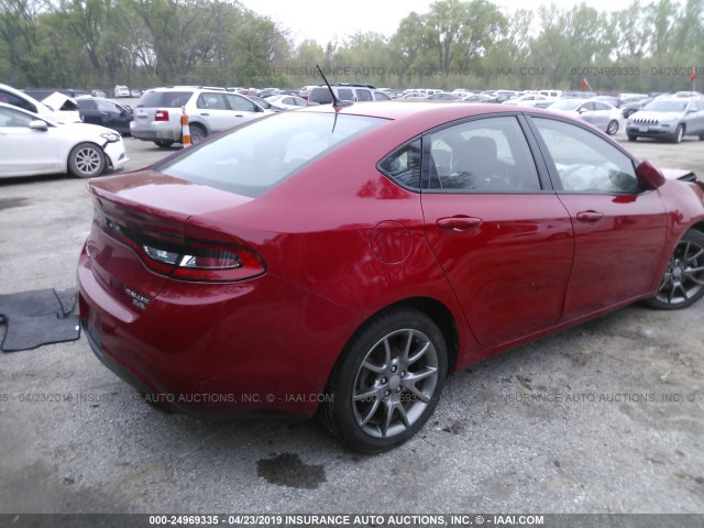 1C3CDFBB4ED692691 - 2014 DODGE DART SXT RED photo 4