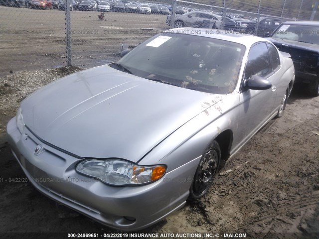 2G1WX12K159272203 - 2005 CHEVROLET MONTE CARLO LT SILVER photo 2