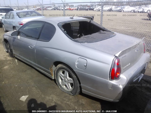 2G1WX12K159272203 - 2005 CHEVROLET MONTE CARLO LT SILVER photo 3