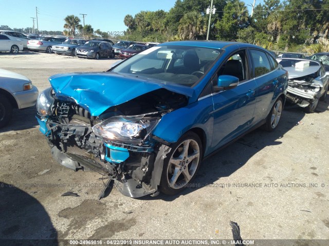 1FADP3J21DL104621 - 2013 FORD FOCUS TITANIUM BLUE photo 2