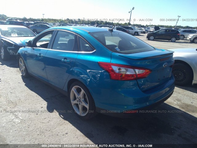 1FADP3J21DL104621 - 2013 FORD FOCUS TITANIUM BLUE photo 3