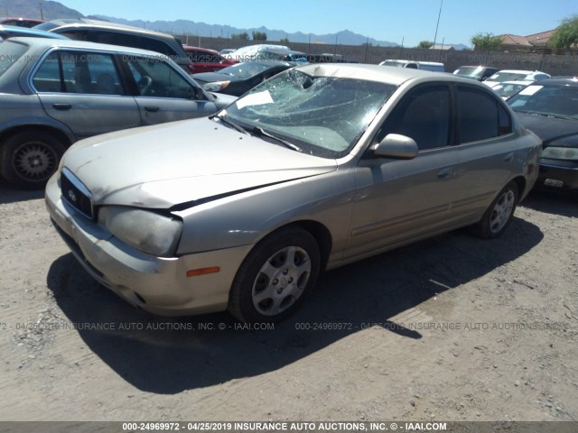 KMHDN45D62U462253 - 2002 HYUNDAI ELANTRA GLS/GT GOLD photo 2