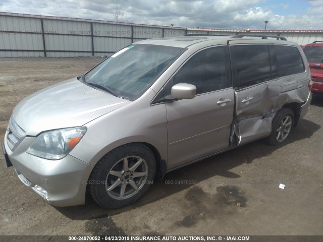 5FNRL38836B055823 - 2006 HONDA ODYSSEY TOURING GRAY photo 2