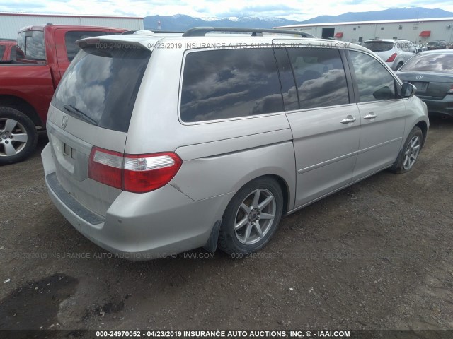 5FNRL38836B055823 - 2006 HONDA ODYSSEY TOURING GRAY photo 4