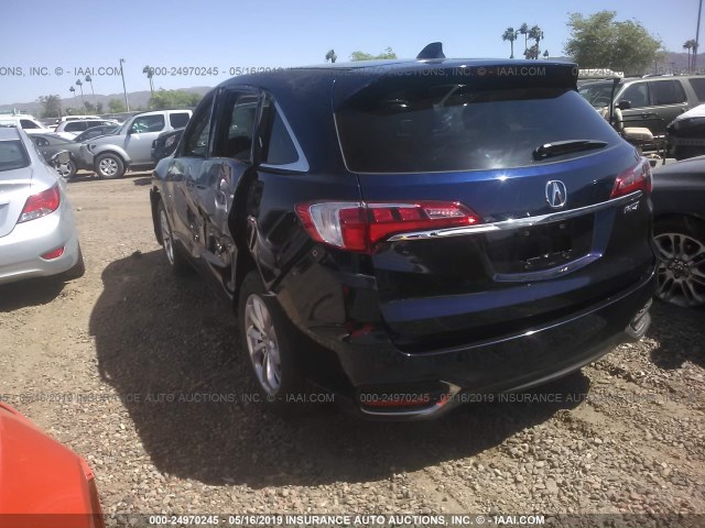 5J8TB3H59GL012912 - 2016 ACURA RDX TECHNOLOGY BLUE photo 3