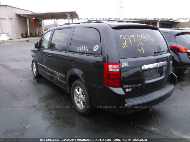 2D8HN54PX8R140990 - 2008 DODGE GRAND CARAVAN SXT BLACK photo 3