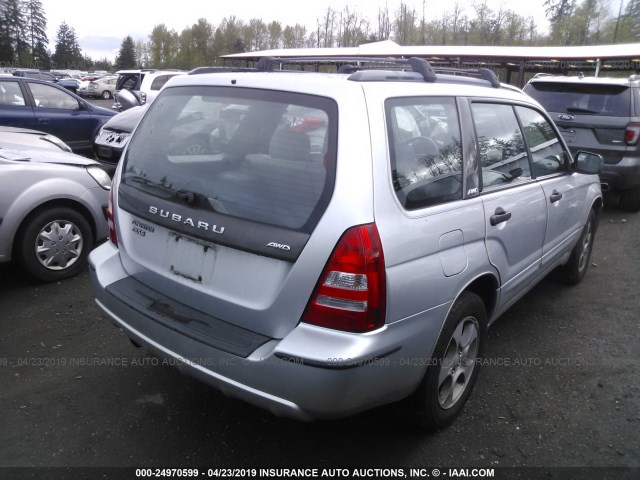 JF1SG65663H758571 - 2003 SUBARU FORESTER 2.5XS SILVER photo 4