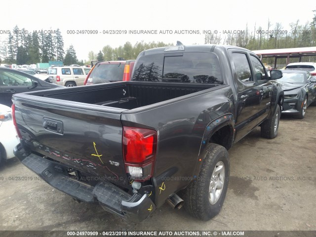 3TMCZ5AN9JM123062 - 2018 TOYOTA TACOMA DBL CAB/SR/TRDSPT/OR/PRO GRAY photo 4