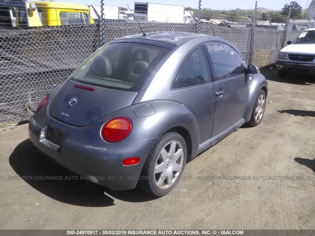 3VWDD21C02M411051 - 2002 VOLKSWAGEN NEW BEETLE GLX GRAY photo 4