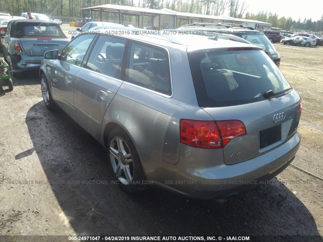 WAUKF78E07A028186 - 2007 AUDI A4 2.0T AVANT QUATTRO GRAY photo 3