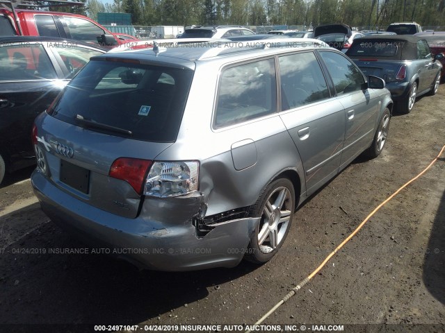 WAUKF78E07A028186 - 2007 AUDI A4 2.0T AVANT QUATTRO GRAY photo 4