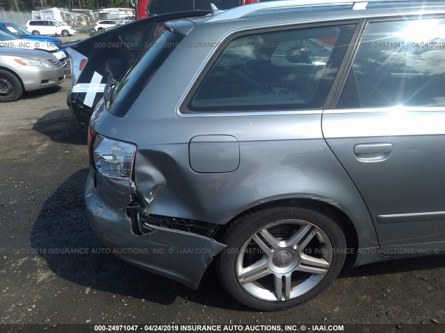 WAUKF78E07A028186 - 2007 AUDI A4 2.0T AVANT QUATTRO GRAY photo 6