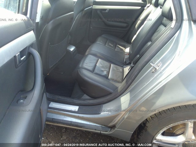 WAUKF78E07A028186 - 2007 AUDI A4 2.0T AVANT QUATTRO GRAY photo 8