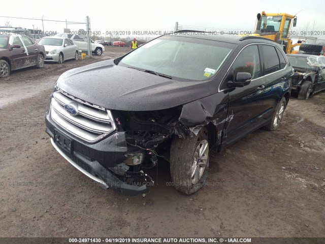 2FMTK4J8XFBC25466 - 2015 FORD EDGE SEL BLACK photo 2